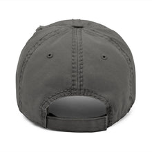 Load image into Gallery viewer, Distressed Dad Hat with Antique Motorcycle Club Embroidery, Vintage Style Cap for Outdoor Adventures, Unisex Gift for Bikers, Casual [...]