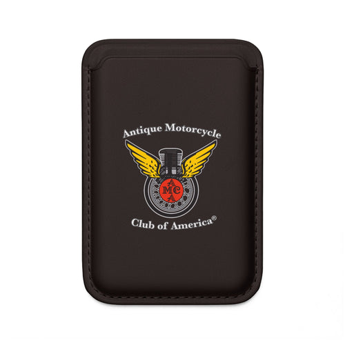 Antique Motorcycle Club Vegan MagSafe Wallet — Winged Piston Logo Card Holder