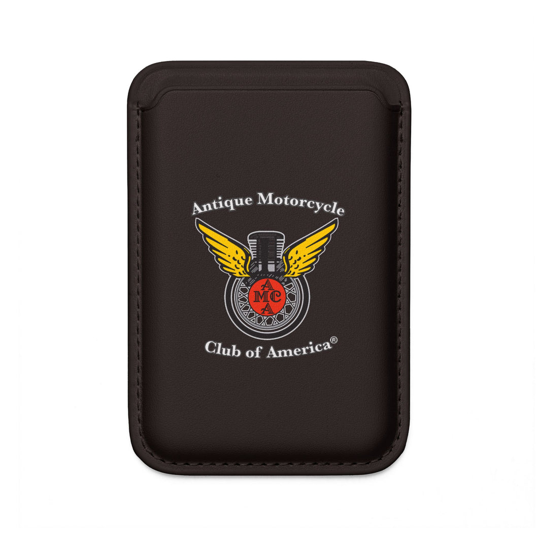 Antique Motorcycle Club Vegan MagSafe Wallet — Winged Piston Logo Card Holder