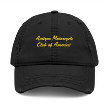 Load image into Gallery viewer, Distressed Dad Hat with Antique Motorcycle Club Embroidery, Vintage Style Cap for Outdoor Adventures, Unisex Gift for Bikers, Casual [...]
