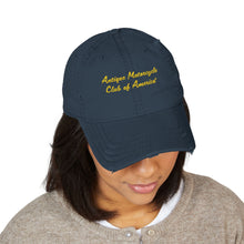 Load image into Gallery viewer, Distressed Dad Hat with Antique Motorcycle Club Embroidery, Vintage Style Cap for Outdoor Adventures, Unisex Gift for Bikers, Casual [...]